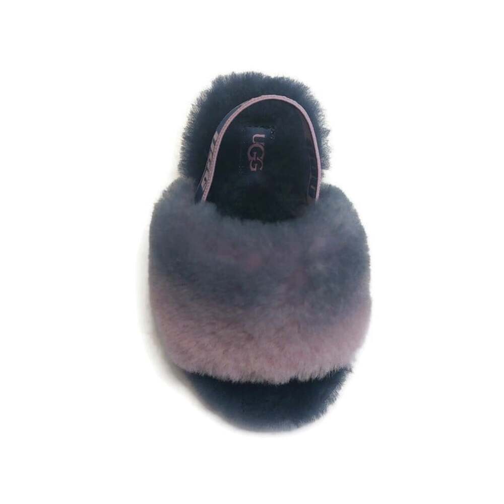 UGG Fluff Yeah Toddler 8T Gray Combo Gradient Fuzzy Slip On Slippers 1120835T - Picture 2 of 8